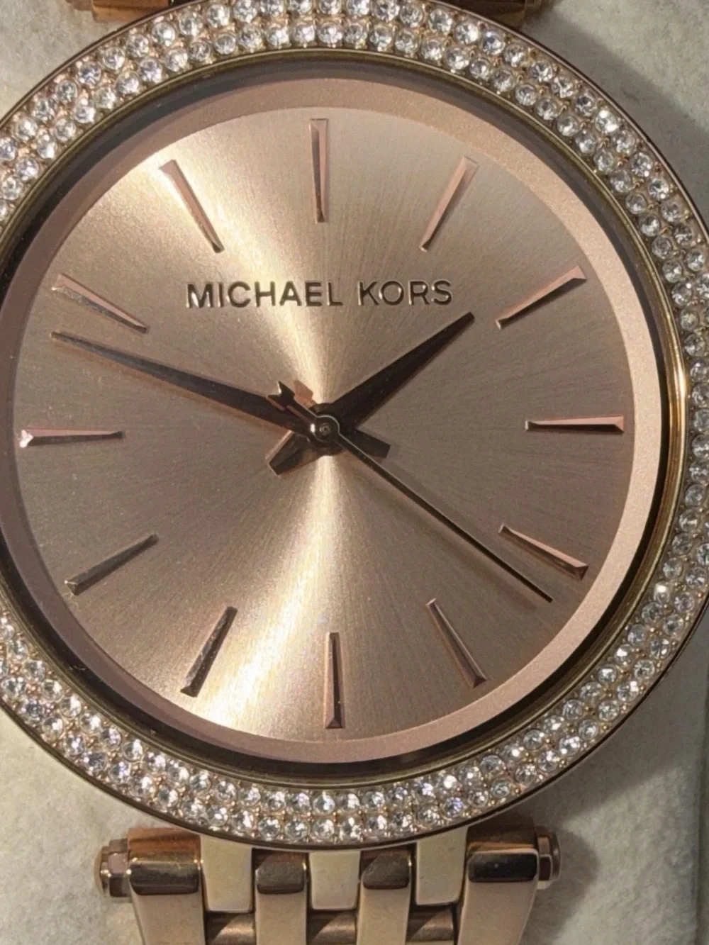 Michael Kors Rose Gold Crystal Bezel Women's Bracelet Watch